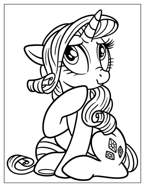 Le contour épuré de Rarity la représente seule.