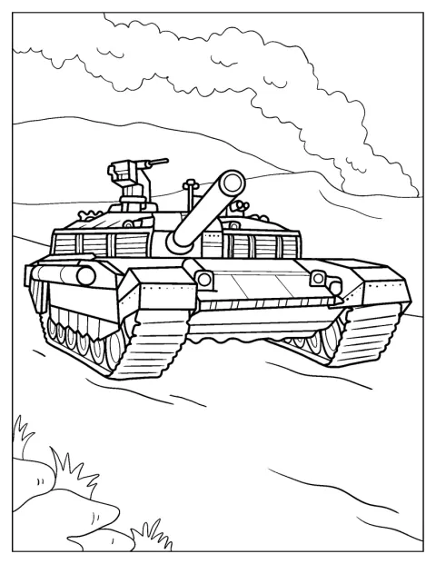Der realistisch gezeichnete russische T-90M ist von der Seite zu sehen.