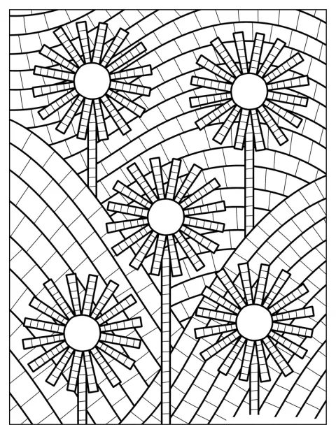 Un ensemble de belles fleurs forme un motif en mosaïque.