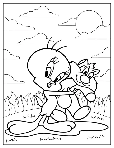 Pip gir baby-Sylvester en klem.
