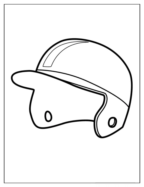 En enkel baseballhjelm er vist forfra.