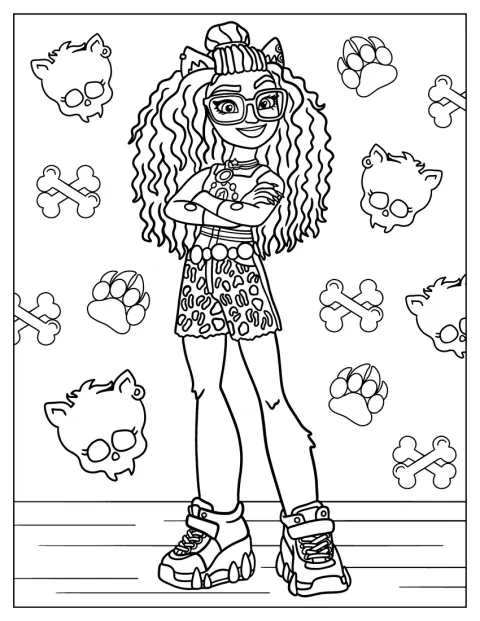 Clawdeen Wolf összefont karokkal, magabiztosan áll.