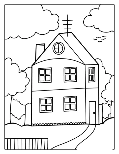 Ett hus med två våningar har fönster på båda planen.