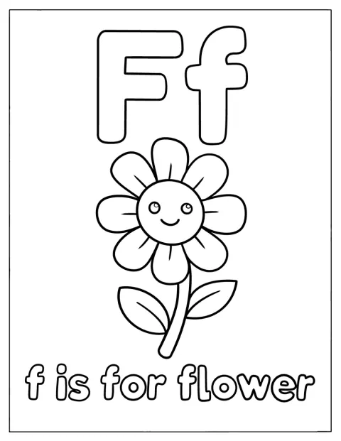 アルファベットのFのまわりを、かわいらしい花が飾っています。