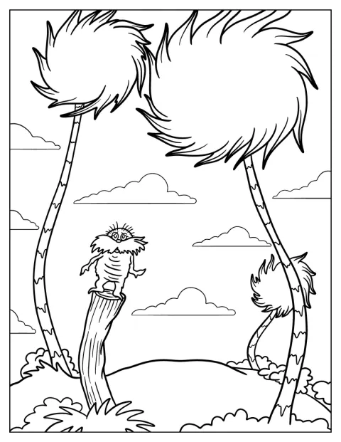 Dr. Seuss Coloring Page Of Dr. Seuss The Lorax For Kids