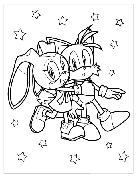 Cream the Rabbit ger Tails en varm kram.