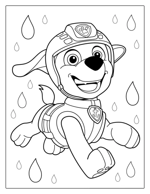 Paw Patrolin Zuma kiitää vesipelastustehtävään.