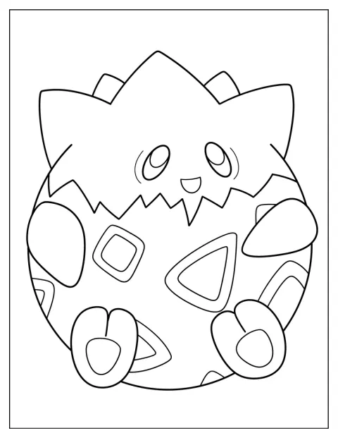 Togepi står alene med det karakteristiske egget rundt seg.
