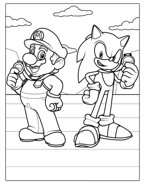 Super Sonic e Mario compaiono insieme, pronti all’avventura.
