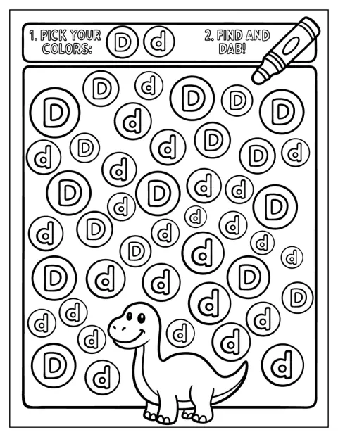 Las letras D mayúscula y minúscula aparecen juntas en una ficha para elegir los colores.