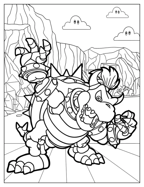 Dry Bowser zeigt sich als bedrohliches Skelett.