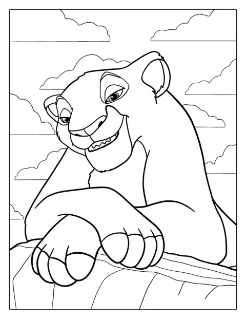 Nala, la lionne, est représentée debout.