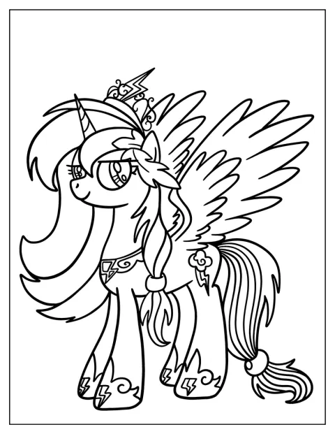 Rainbow Dash aus My Little Pony ist als Prinzessin dargestellt.