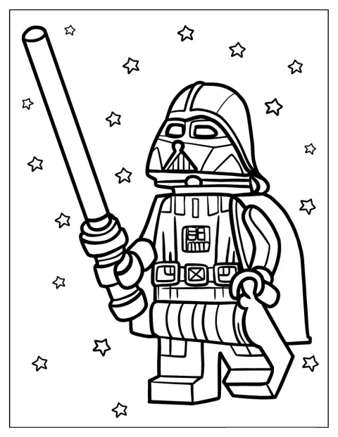 Darth Vader è raffigurato come una minifigure LEGO.