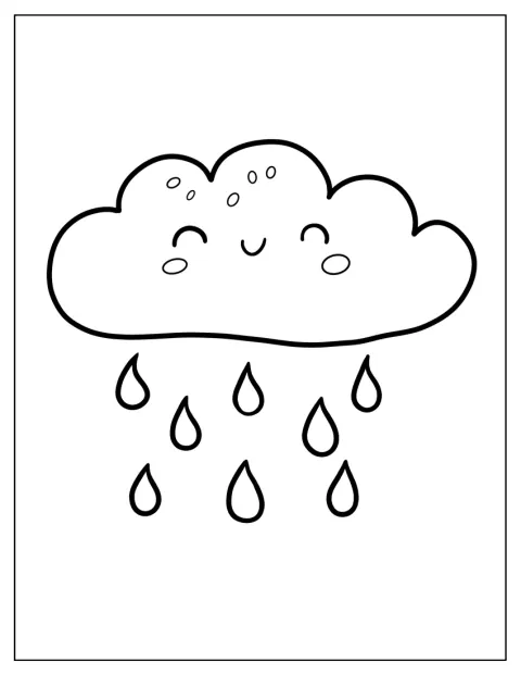 Ett glatt moln låter regndroppar falla från himlen.