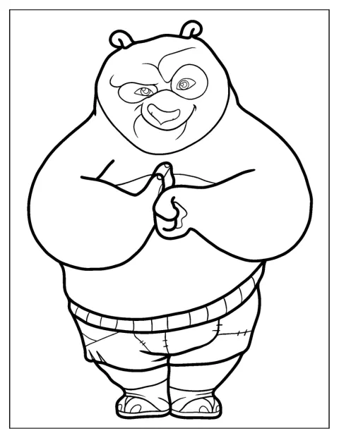 Kung Fu Panda Coloring In For Preschoolers