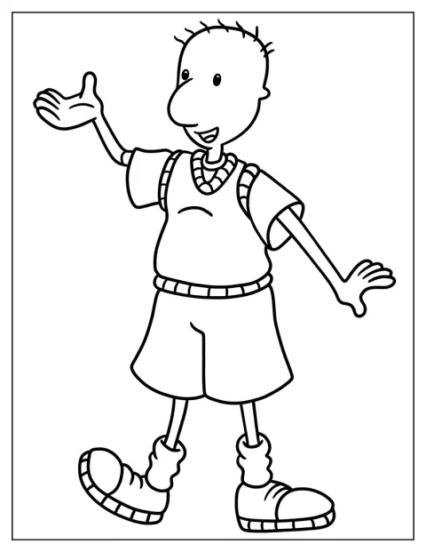Doug Funnie je zachycen jako jednoduchý obrys.