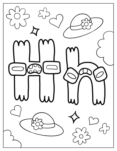 Litera H z Alphabet Lore jest głównym elementem ilustracji.