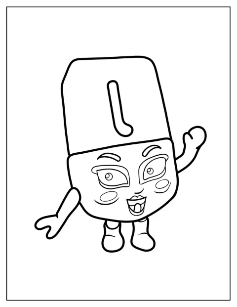 Alphablock I mává na pozdrav.