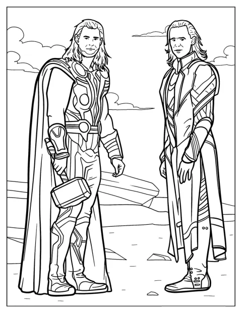 Chris Hemsworth i Tom Hiddleston występują jako Thor i Loki.
