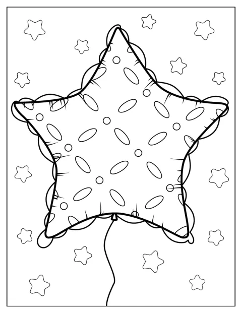 Un ballon gonflé dessine une grande étoile.