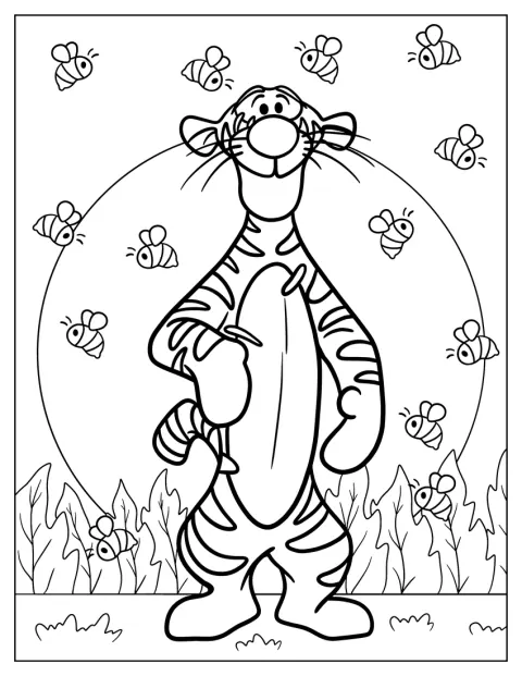 Alcune api ronzano intorno a Tigger.