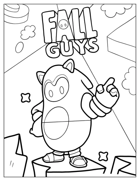 Un personaggio di Fall Guys indossa il costume blu di Sonic.