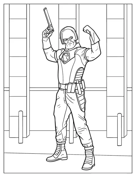 John Cena Coloring Page In Peacemaker Costume