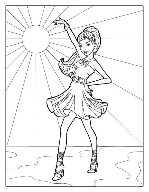 Barbie baila con alegría.