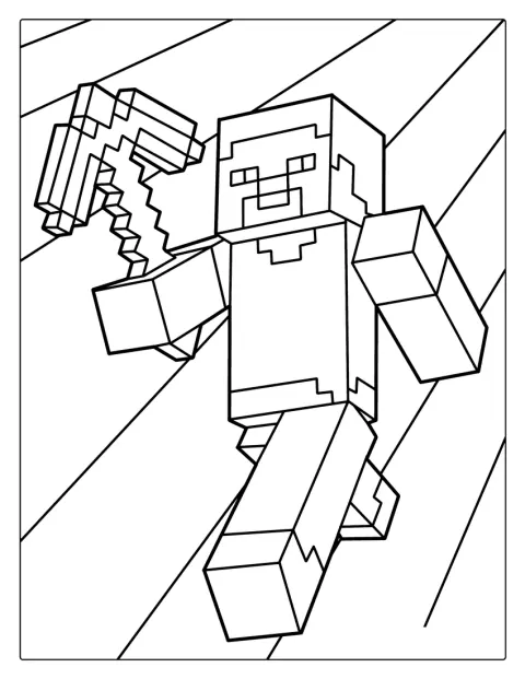 Steve z Minecraftu stojí s rukama podél těla.