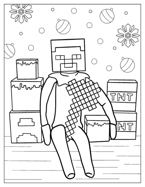 Elf on the Shelf apare într-o scenă cu aspect inspirat de Minecraft.