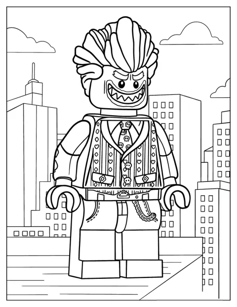 Joker est représenté en figurine Lego.