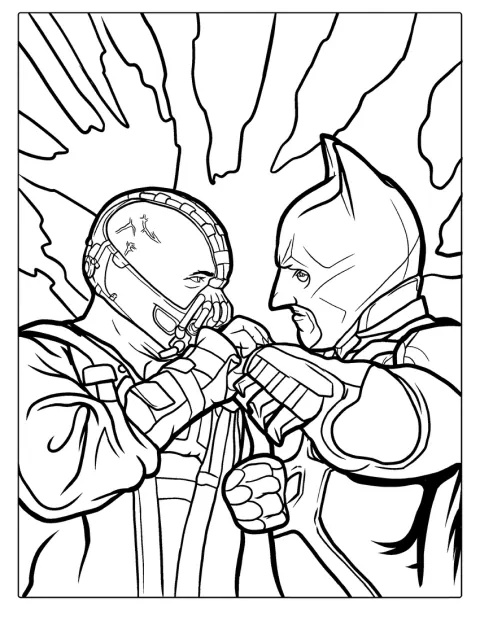Batman affronte Bane, son redoutable adversaire.