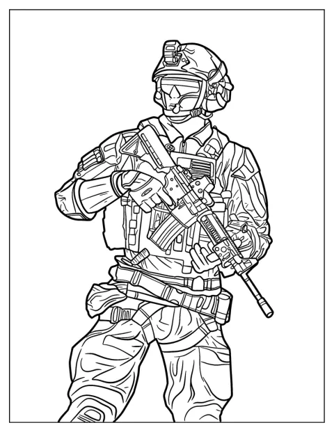 Call Of Duty Coloring Page Of SOF Operator