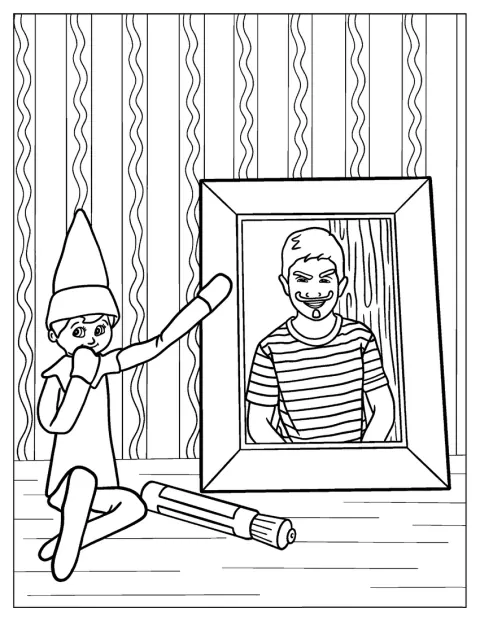 Elf on the Shelf virittelee pilaa jouluisessa ympäristössä.