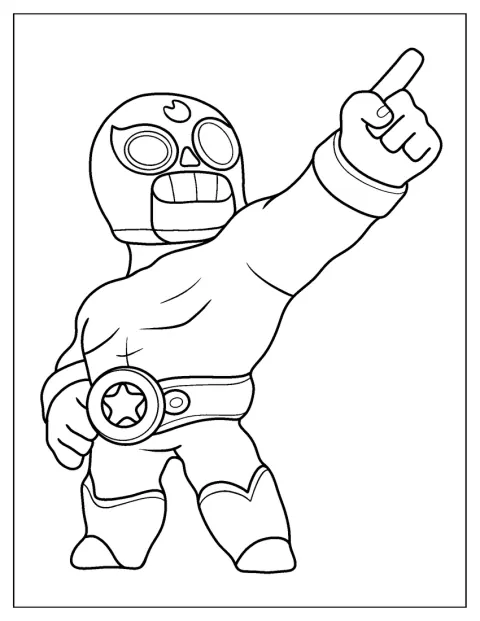 El Primo hymyilee ja osoittaa sormellaan ylös.