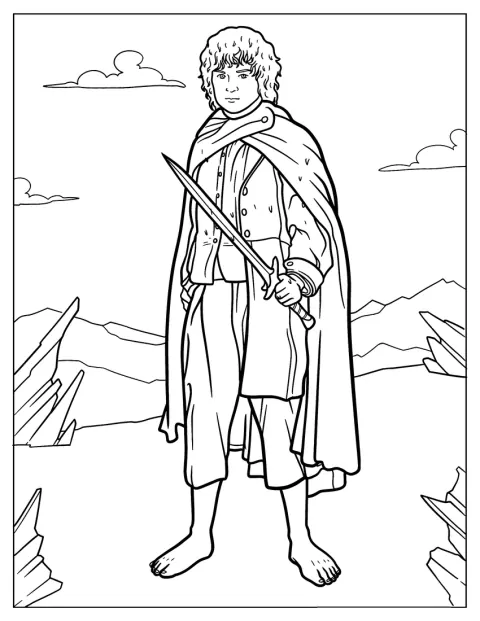 Frodo Sækker bevæger sig gennem et ujævnt klippelandskab.