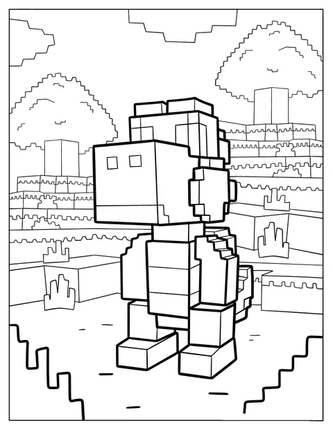 Yoshi fra Minecraft står klar til eventyr.