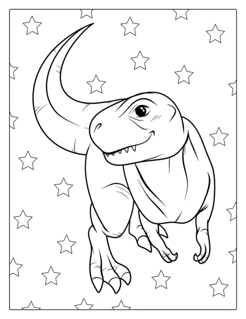 Ein T-Rex zeigt seine großen, kräftigen Krallen.