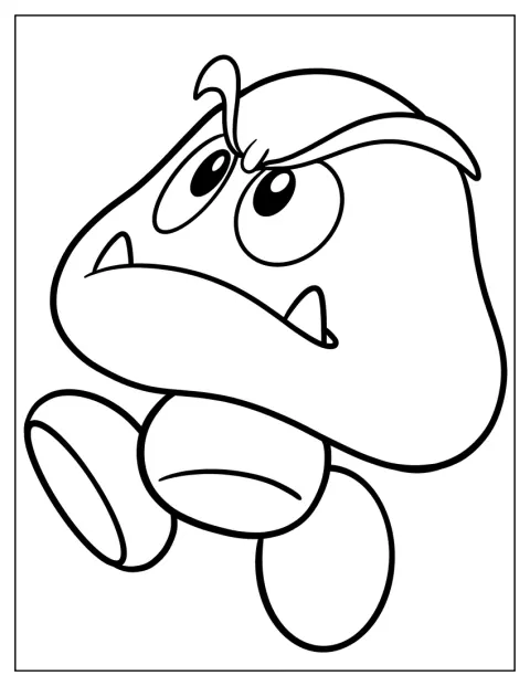 Un Goomba enfadado corre a toda velocidad.