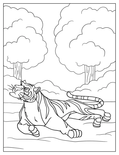 Rajah, tigrul lui Jasmine, apare singur în imagine.
