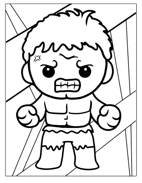 Hulk posa de frente con un contorno sencillo.