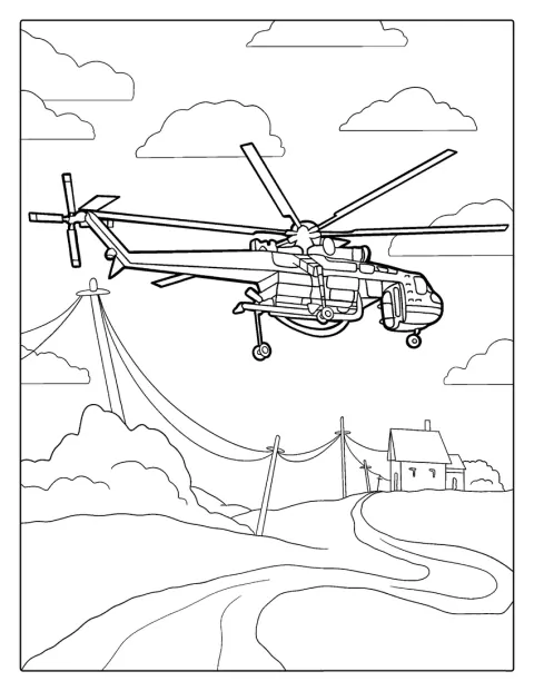 Elvis, helikopter gaśniczy, pomaga walczyć z pożarem buszu.