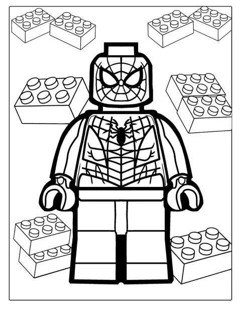 Spider-Man in versione LEGO posa con un design semplice.