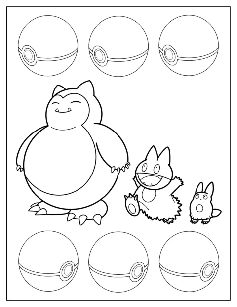 ゴンベがカビゴンへと進化する様子が描かれています。