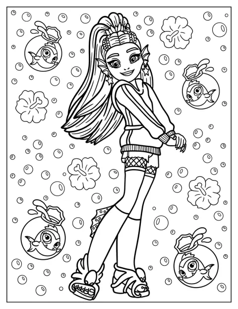 Lagoona Blueが、水中で魚たちと泳いでいます。