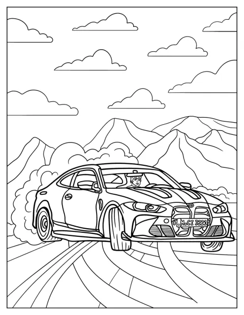 2023 BMW M4 Competition liukuu sivuttain driftissä.