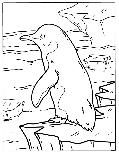 Un pinguin albastru stă drept, cu aripile pe lângă corp.