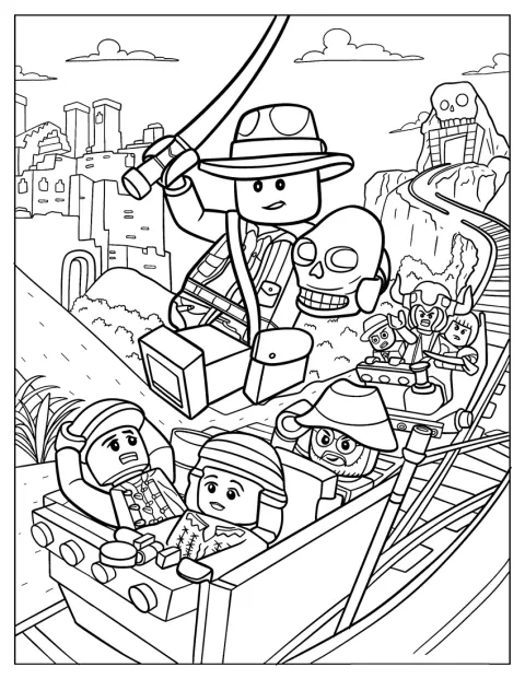 Una figura de Lego Indiana Jones sostiene la calavera de cristal.