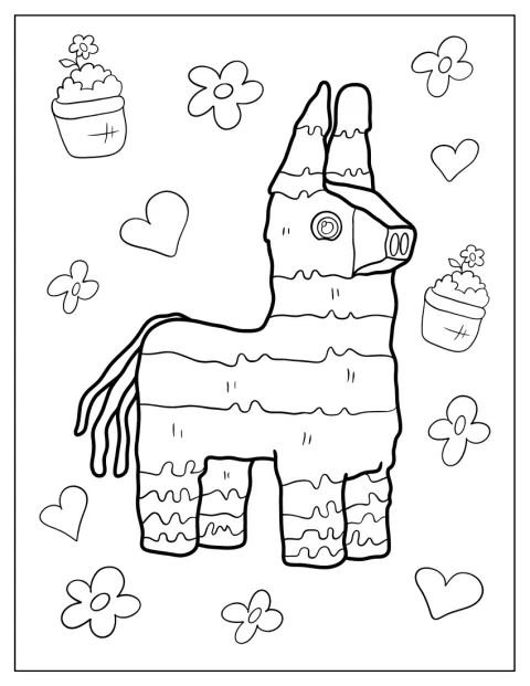 Eine Esel-Piñata hängt bereit zum Feiern.